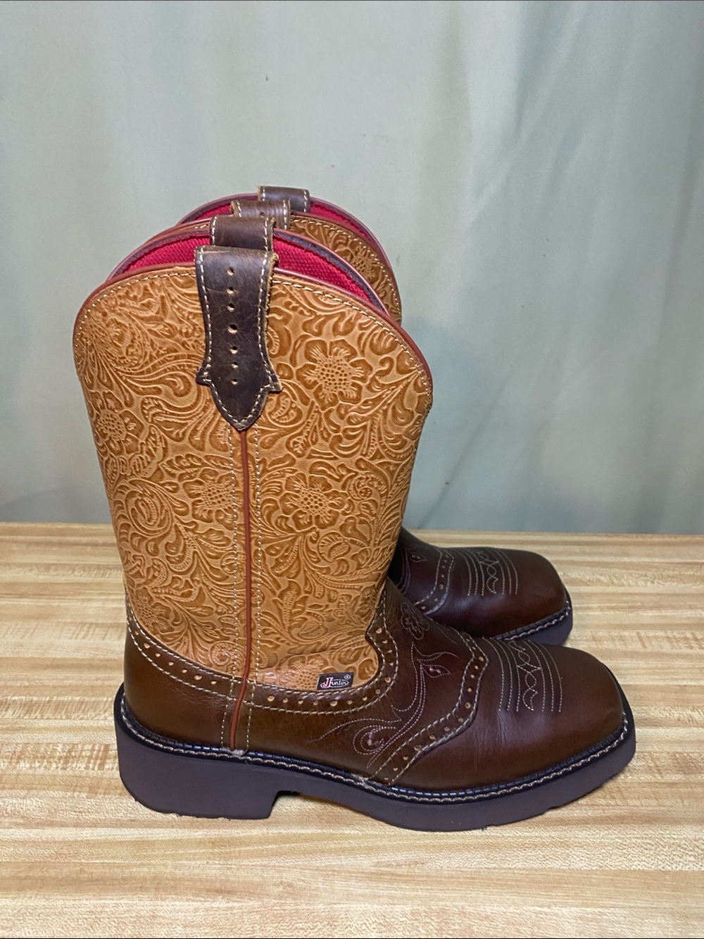 Justin Women’s Starlina 11” Gypsy Western Cowgirl Boots Square Toe size 10B